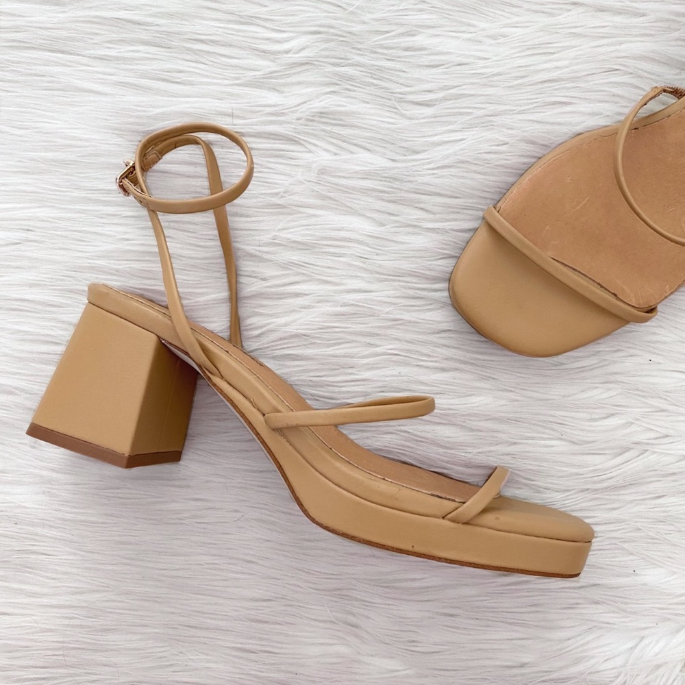 Jeffrey Campbell Nude Beige Strappy Orchid Sandal Heels